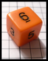 Dice : Dice - 6D - Orange Opaque with Black Numerals - FA collection buy Dec 2010